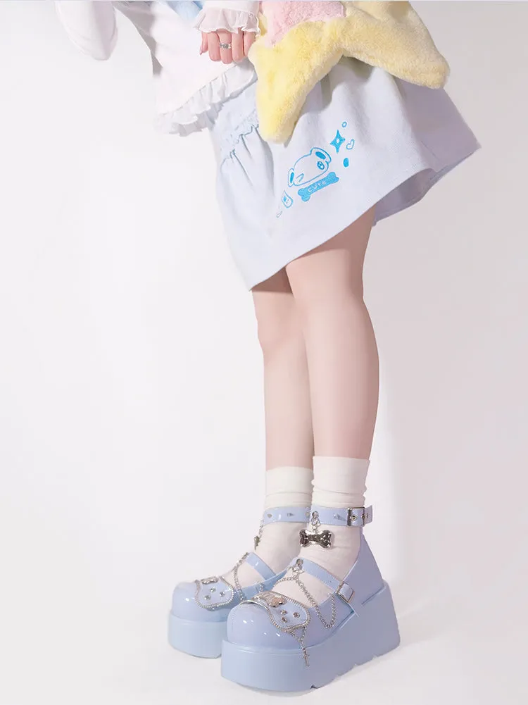 Platform Rivet Punk Bone Millennium Shoes
