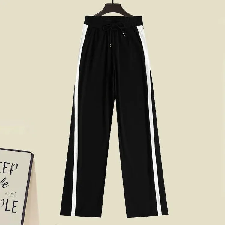 Preppy Letter Hooded Sweater Casual Pants Two Piece Set