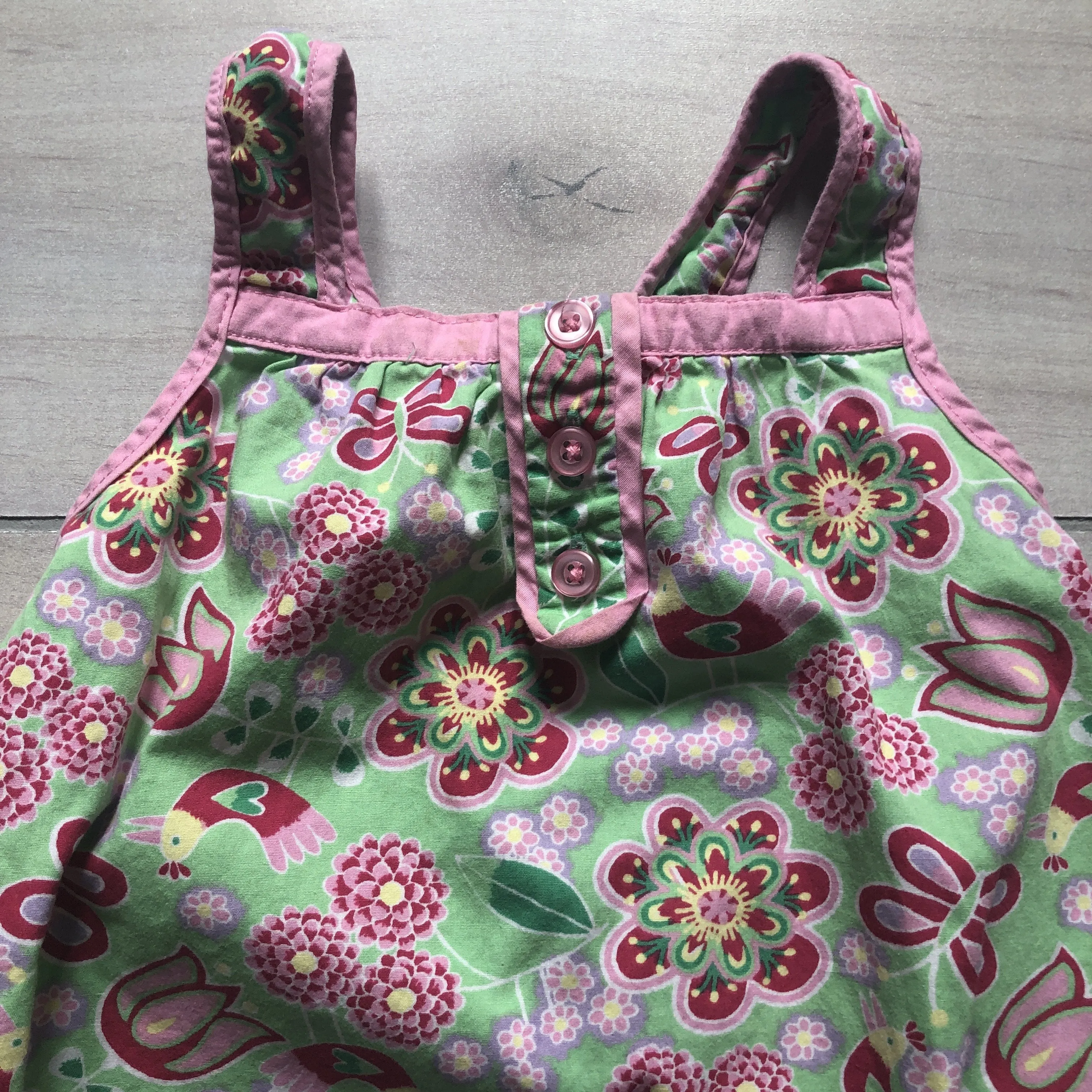 Pumpkin Patch Birdie Floral Cotton Romper