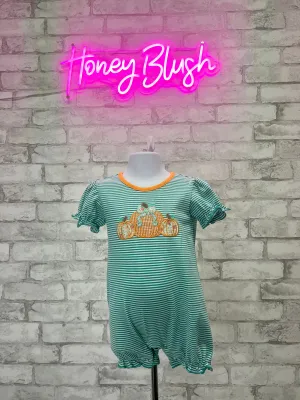 Pumpkin Trio Ruffle Romper
