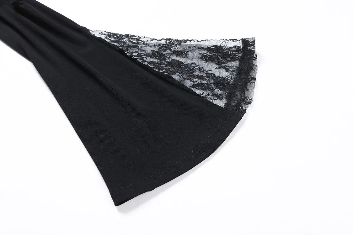 Punk asymmetric corn off-shoulder T-shirt TW107