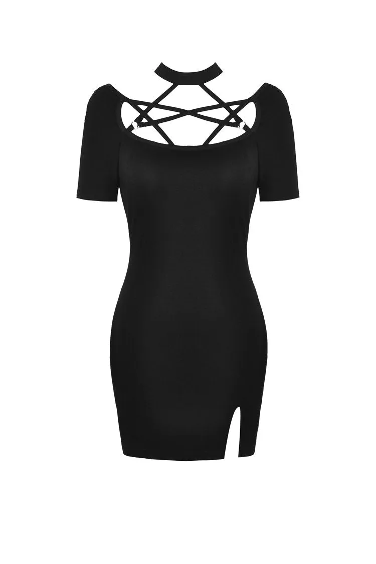 Punk bandage chest tight dress DW406
