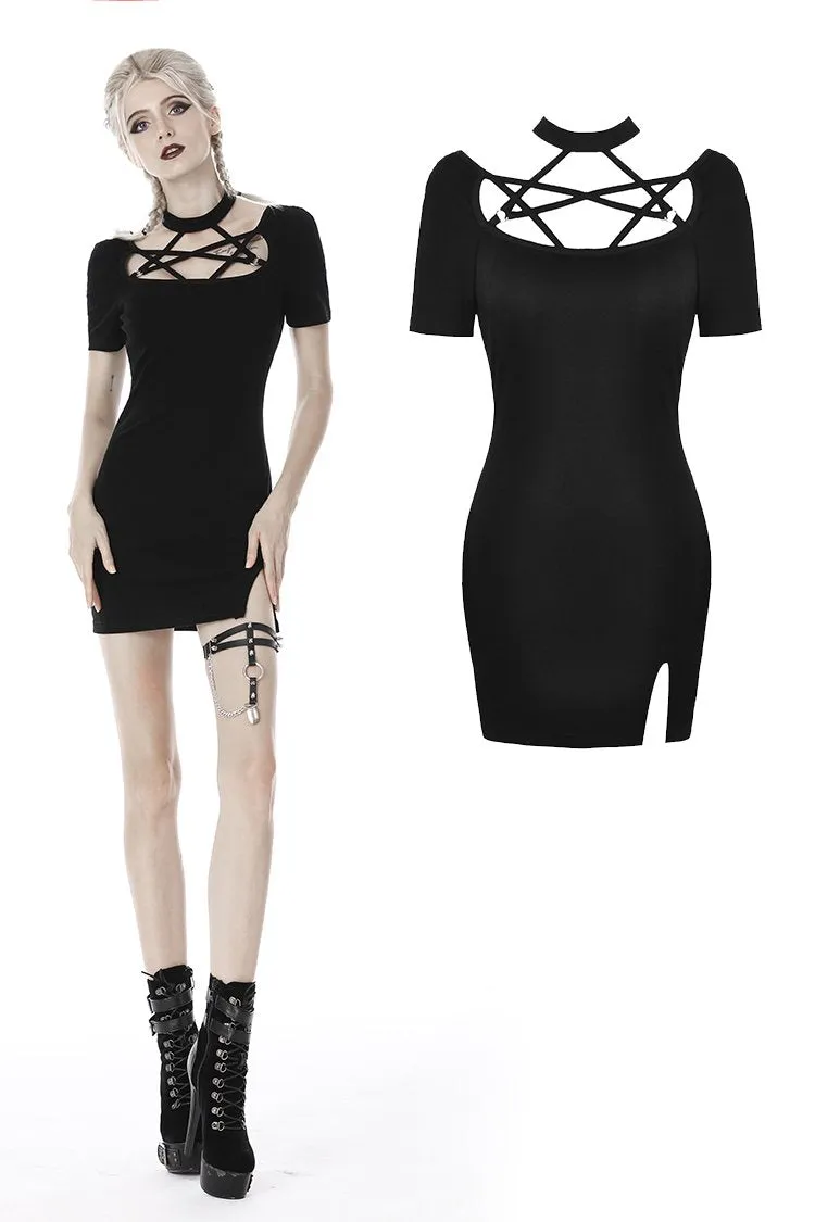 Punk bandage chest tight dress DW406