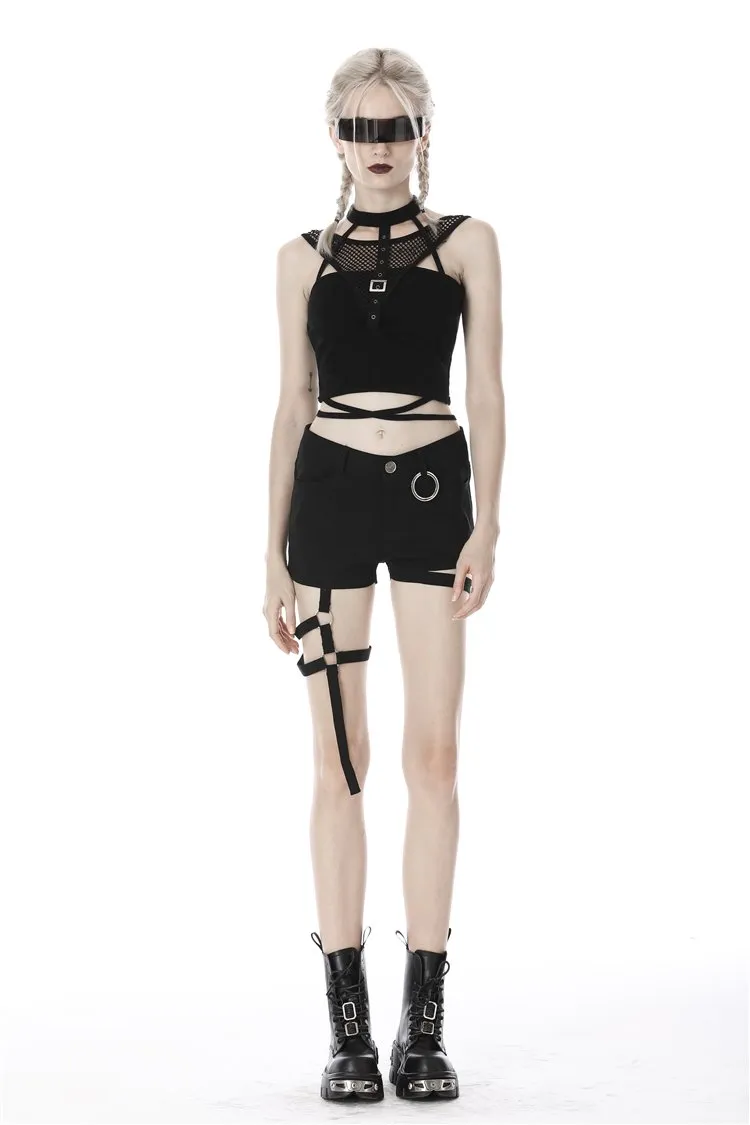 Punk bandage thigh irregular shorts PW103