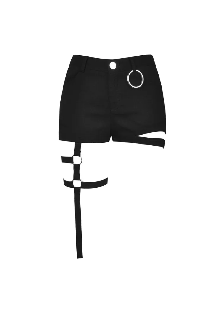 Punk bandage thigh irregular shorts PW103