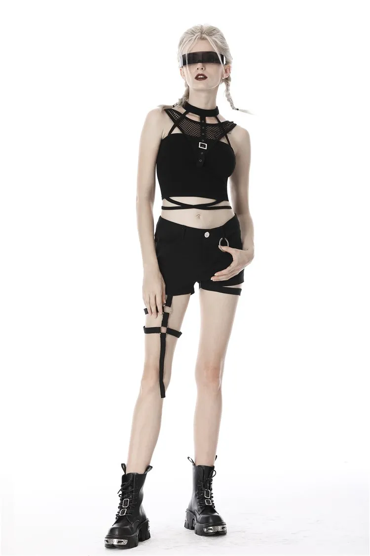 Punk bandage thigh irregular shorts PW103