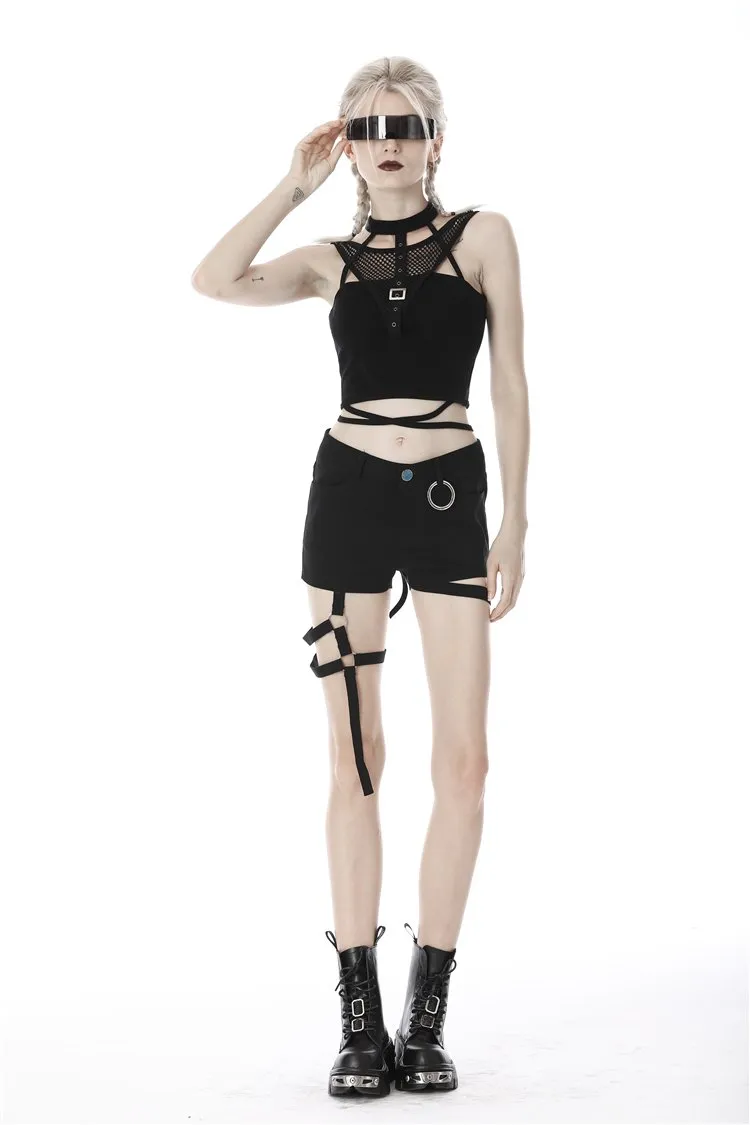Punk bandage thigh irregular shorts PW103