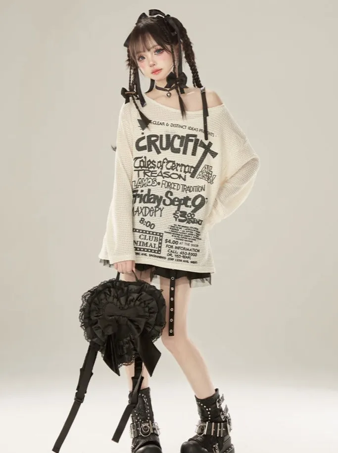 Punk Black Skirt Mesh