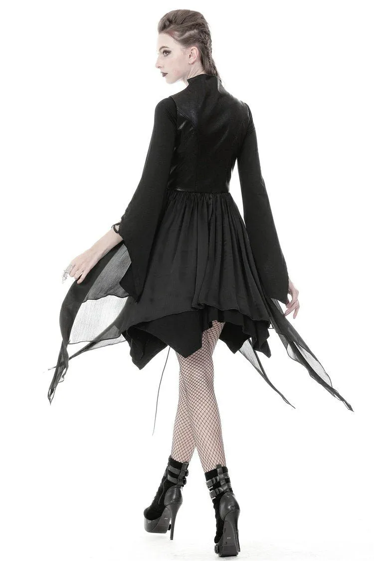 Punk chiffon irregular hem underbust sleeveless jacket JW212
