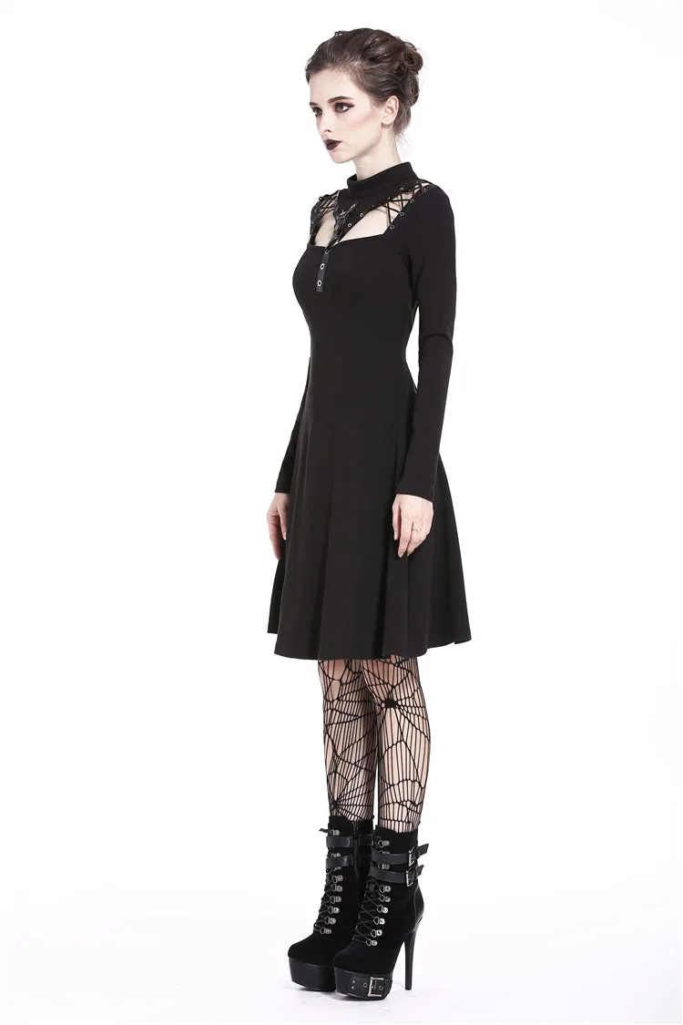 Punk cool hollow lace-up midi dress DW208