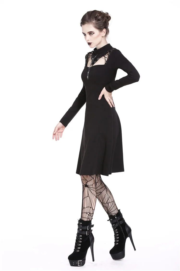 Punk cool hollow lace-up midi dress DW208