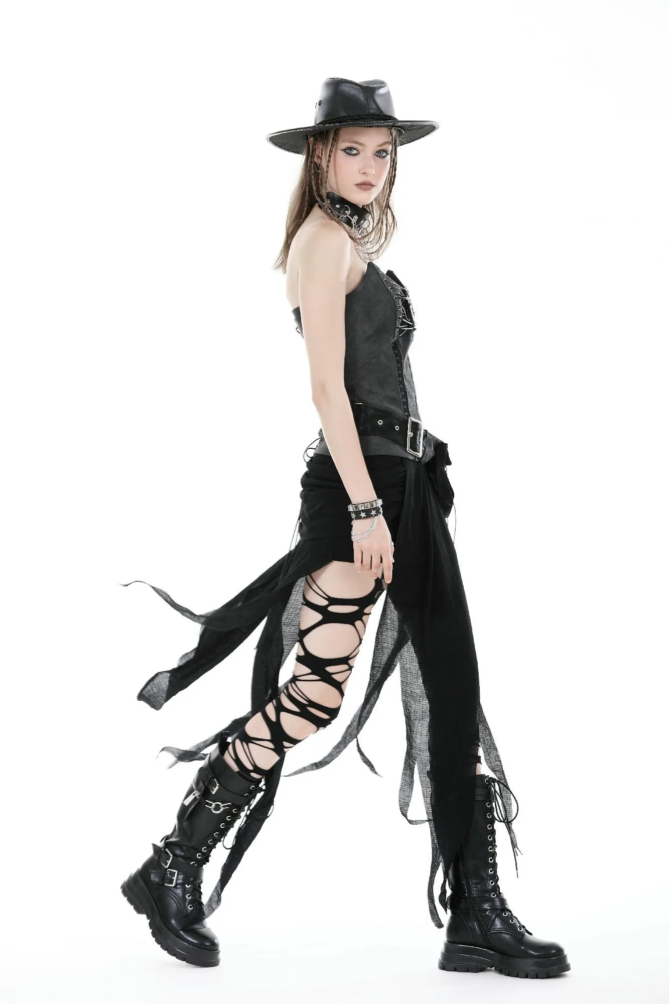 Punk decadent irregular skirt KW324