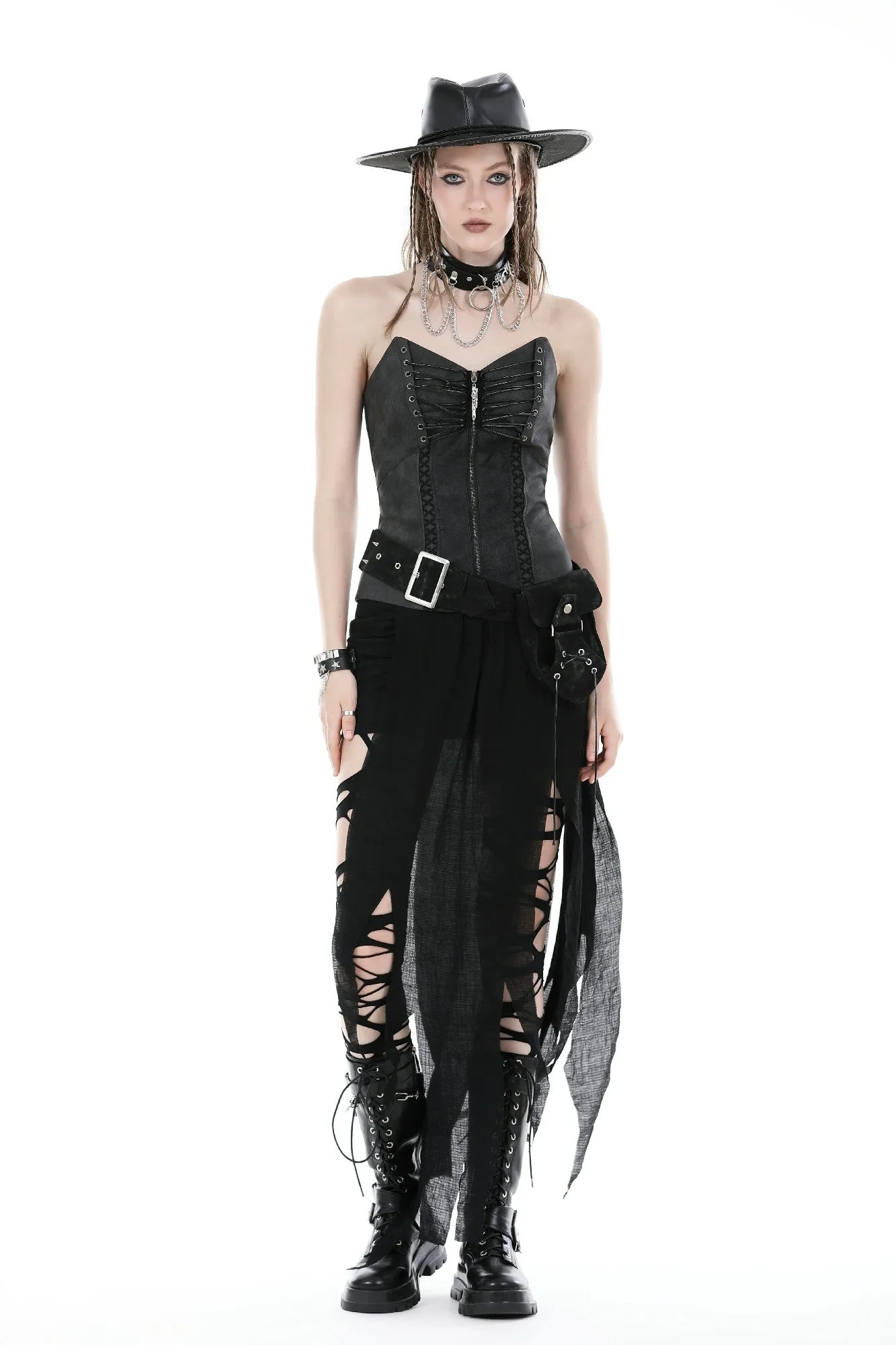 Punk decadent irregular skirt KW324