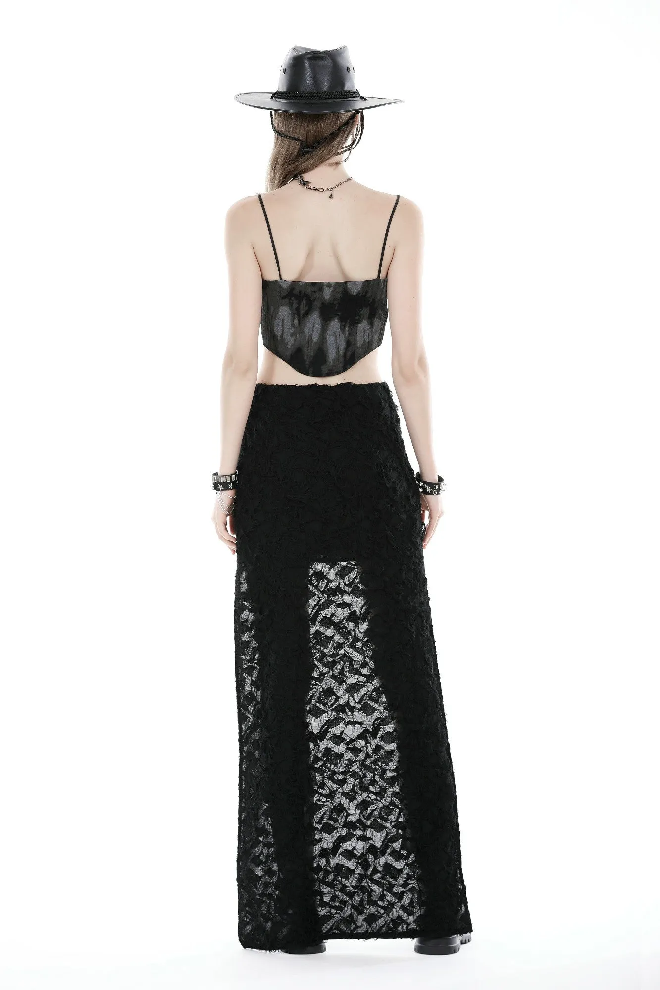 Punk devil hands high low skirt KW312