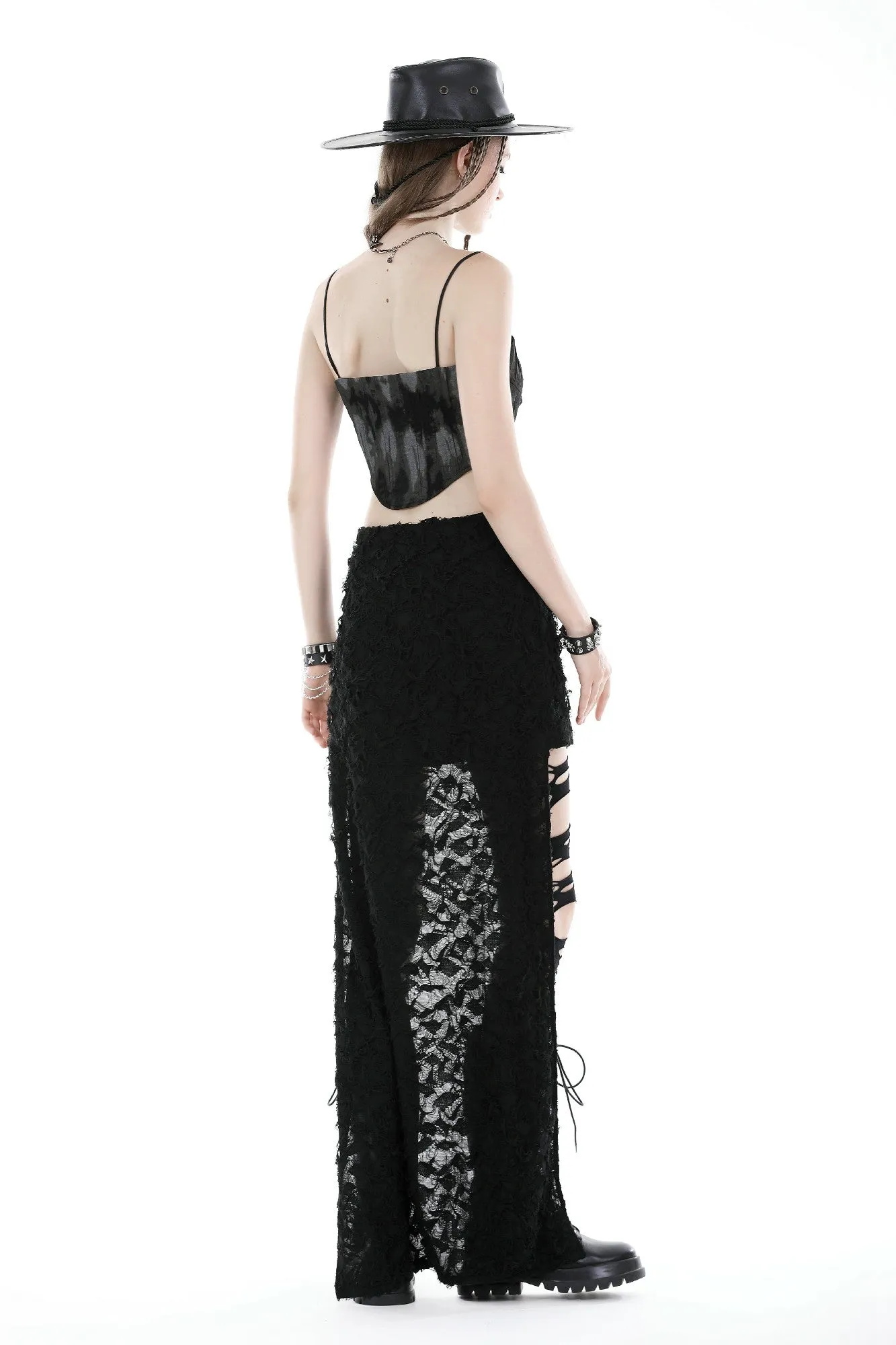 Punk devil hands high low skirt KW312
