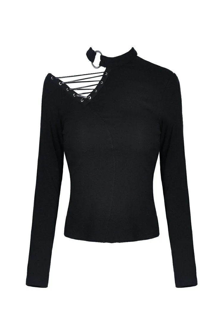 Punk hollow one shoulder sexy T-shirt TW240