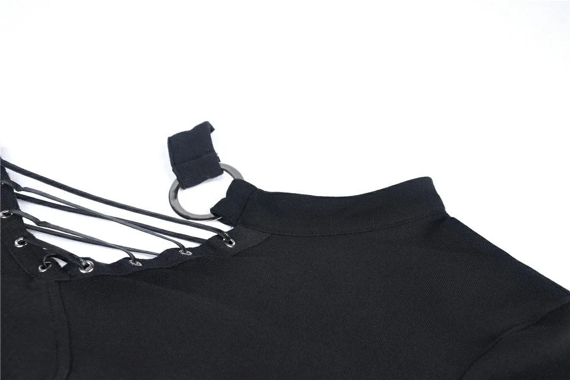 Punk hollow one shoulder sexy T-shirt TW240