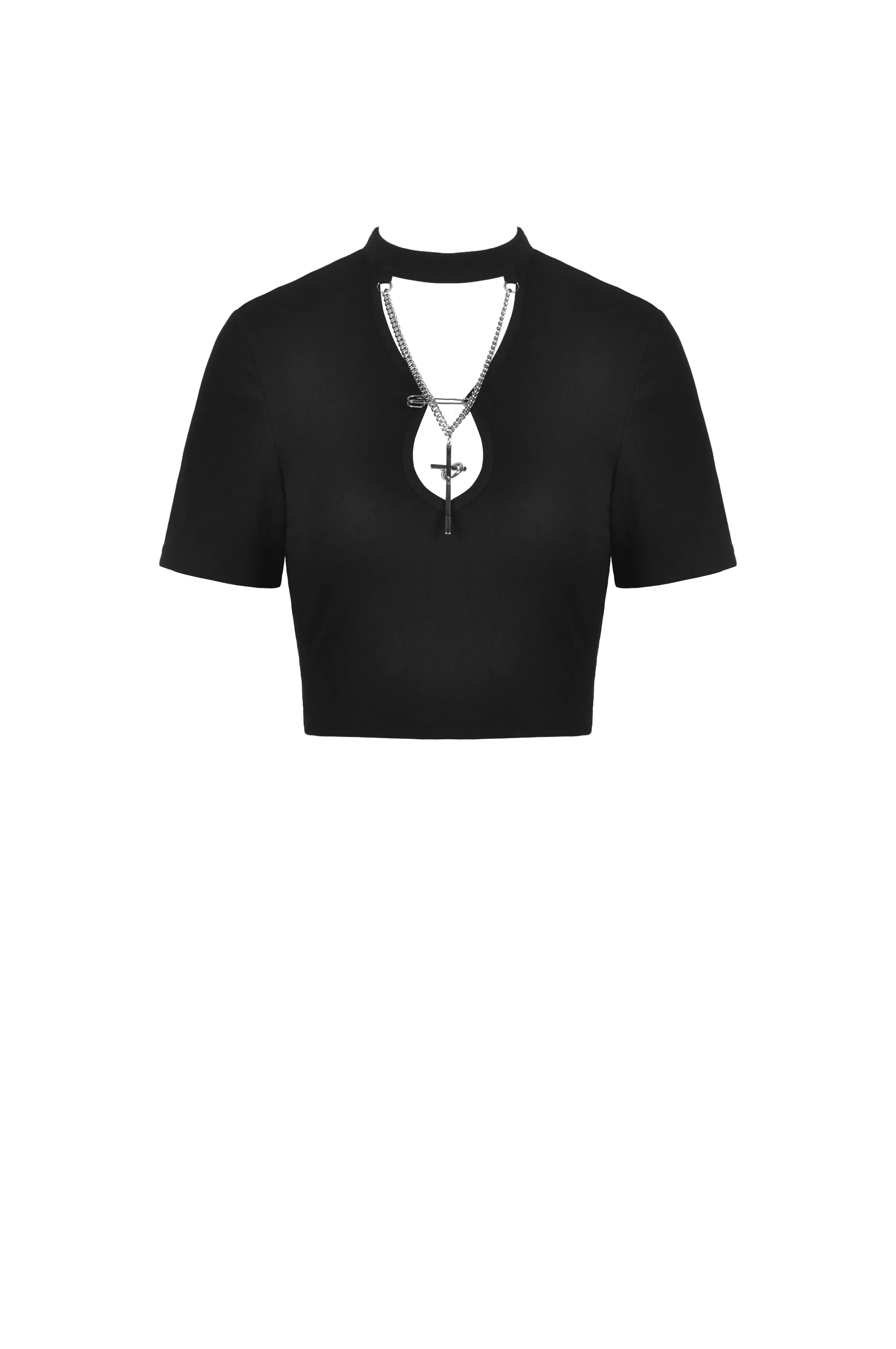 Punk hollow out chain chest top TW331