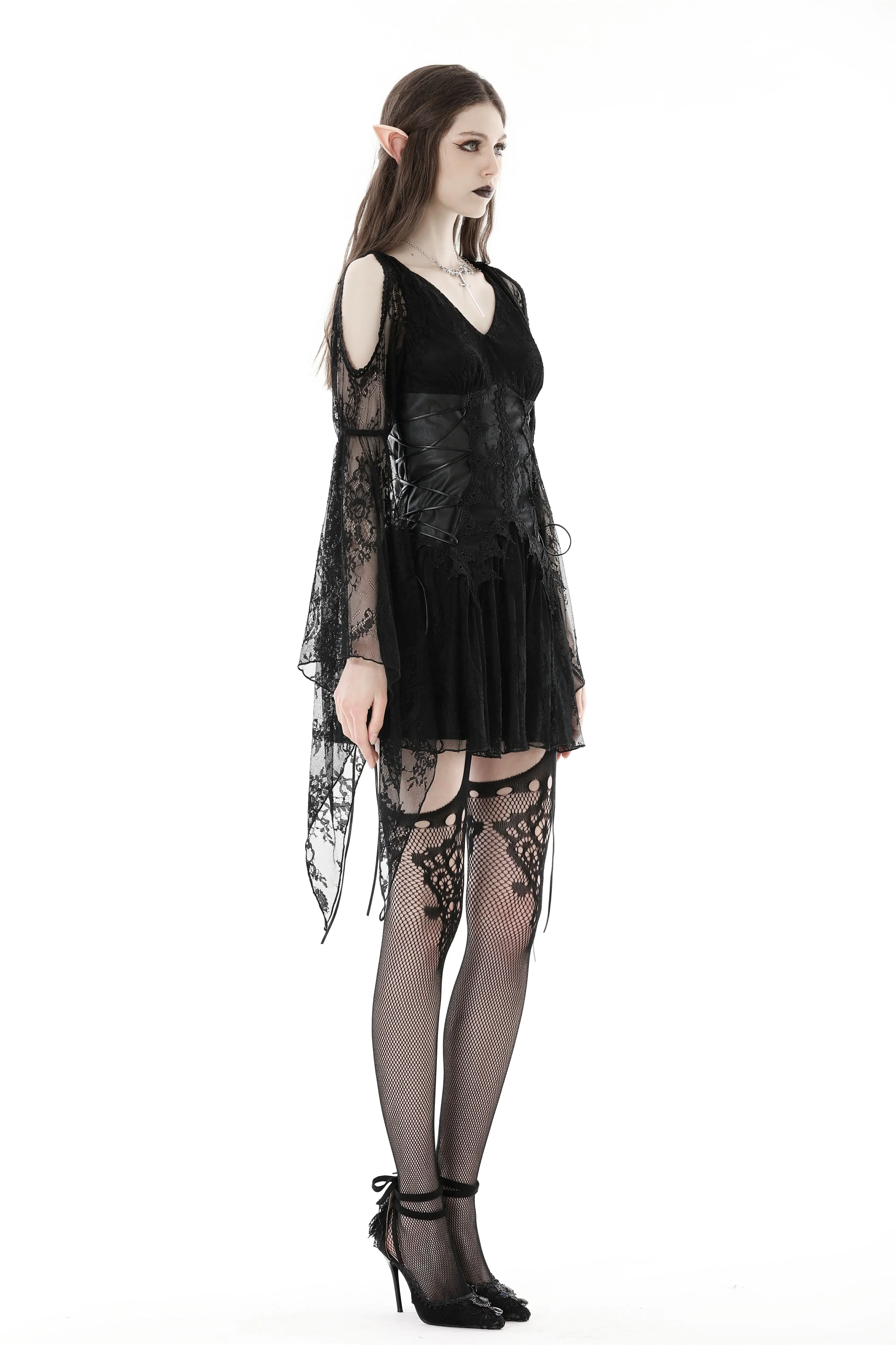 Punk locomotive rebel lace dress DW856