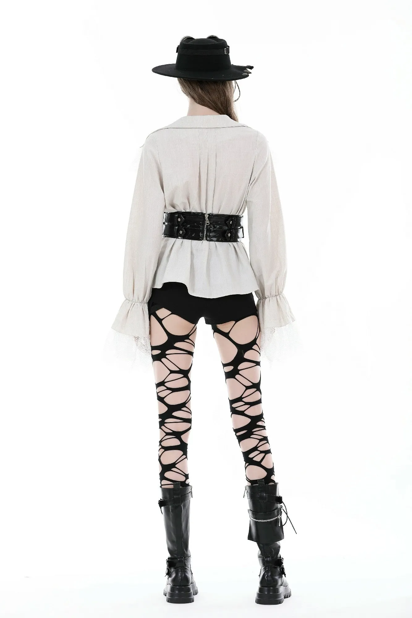 Punk locomotive shiny PU corset CW060