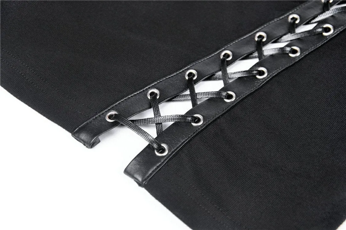 Punk mermaid sexy lace up thigh pencil dress DW353