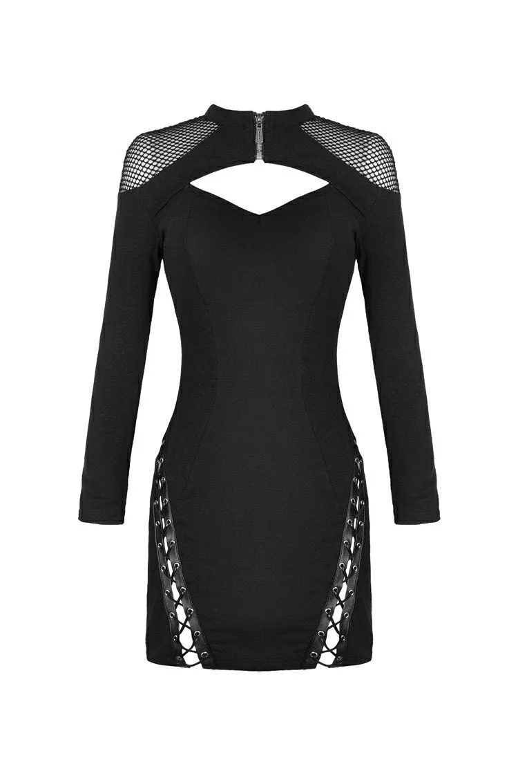Punk mermaid sexy lace up thigh pencil dress DW353