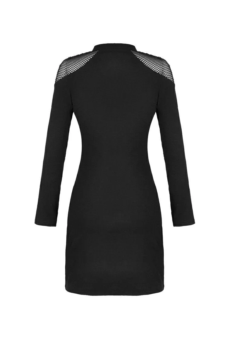 Punk mermaid sexy lace up thigh pencil dress DW353