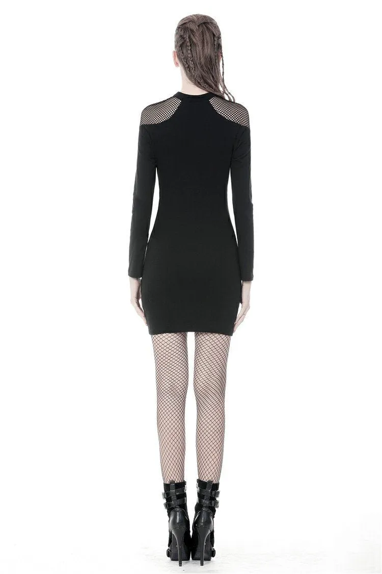 Punk mermaid sexy lace up thigh pencil dress DW353