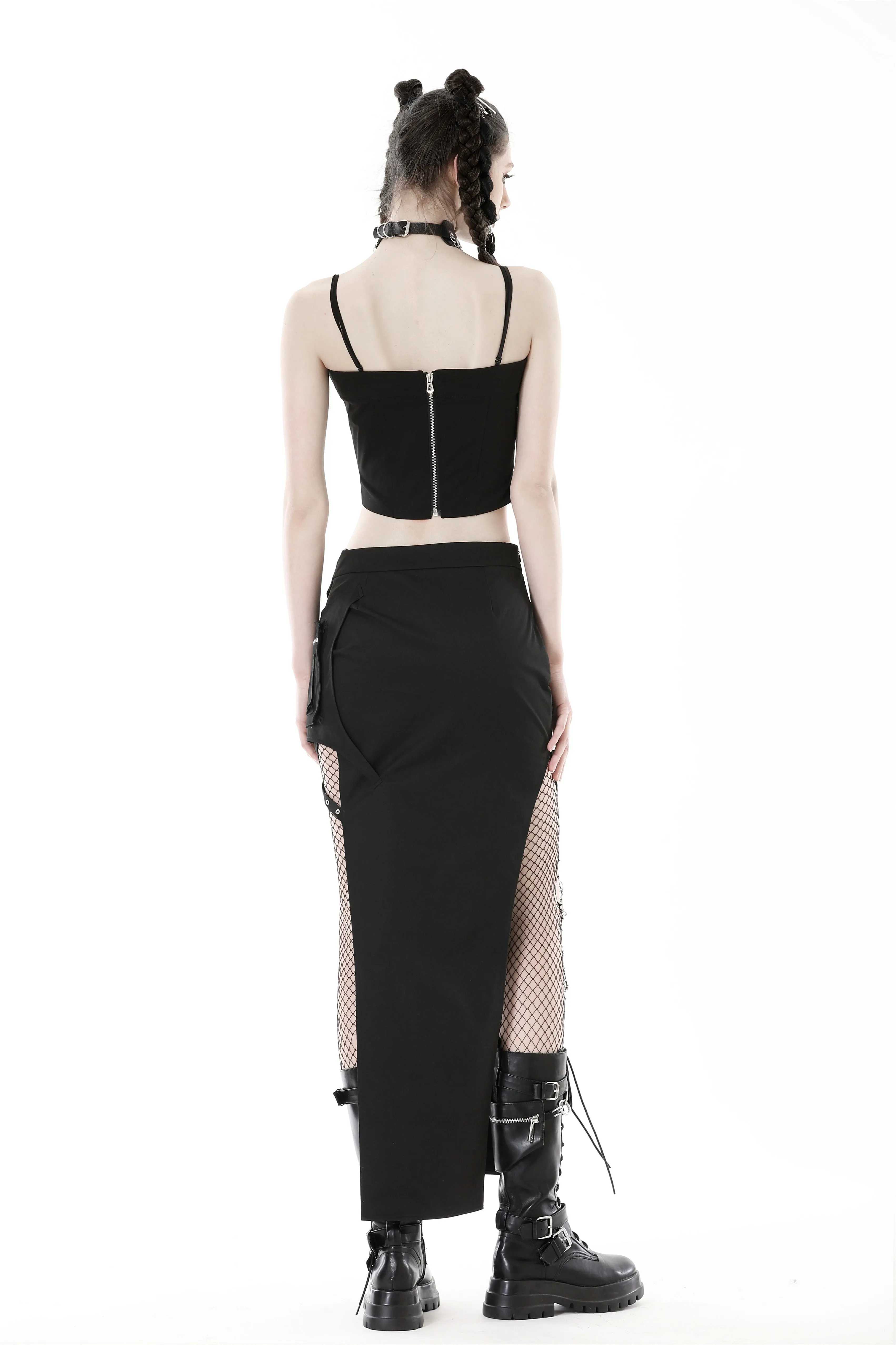 Punk metal crop corset CW053