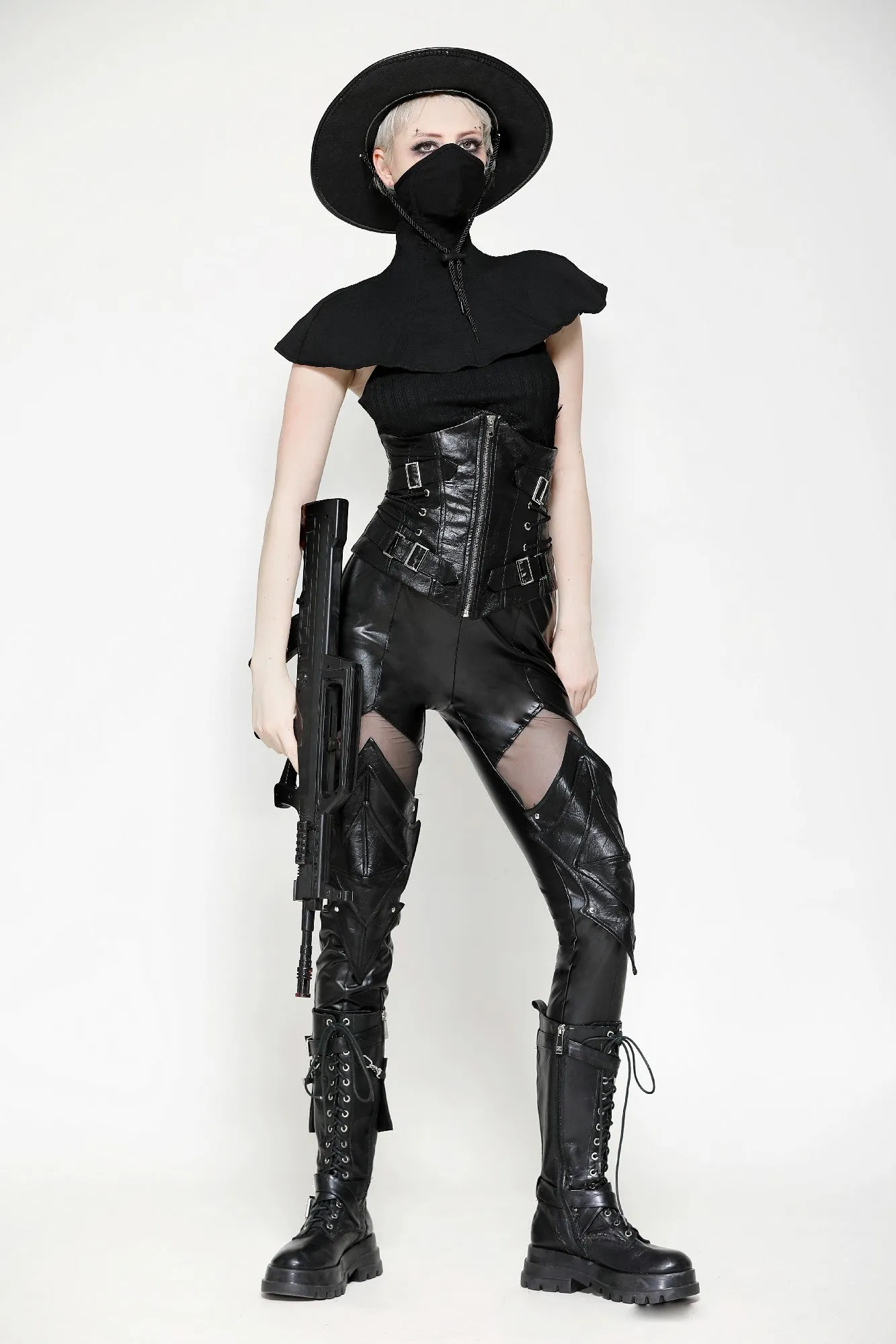 Punk metal decor waist corset CW088