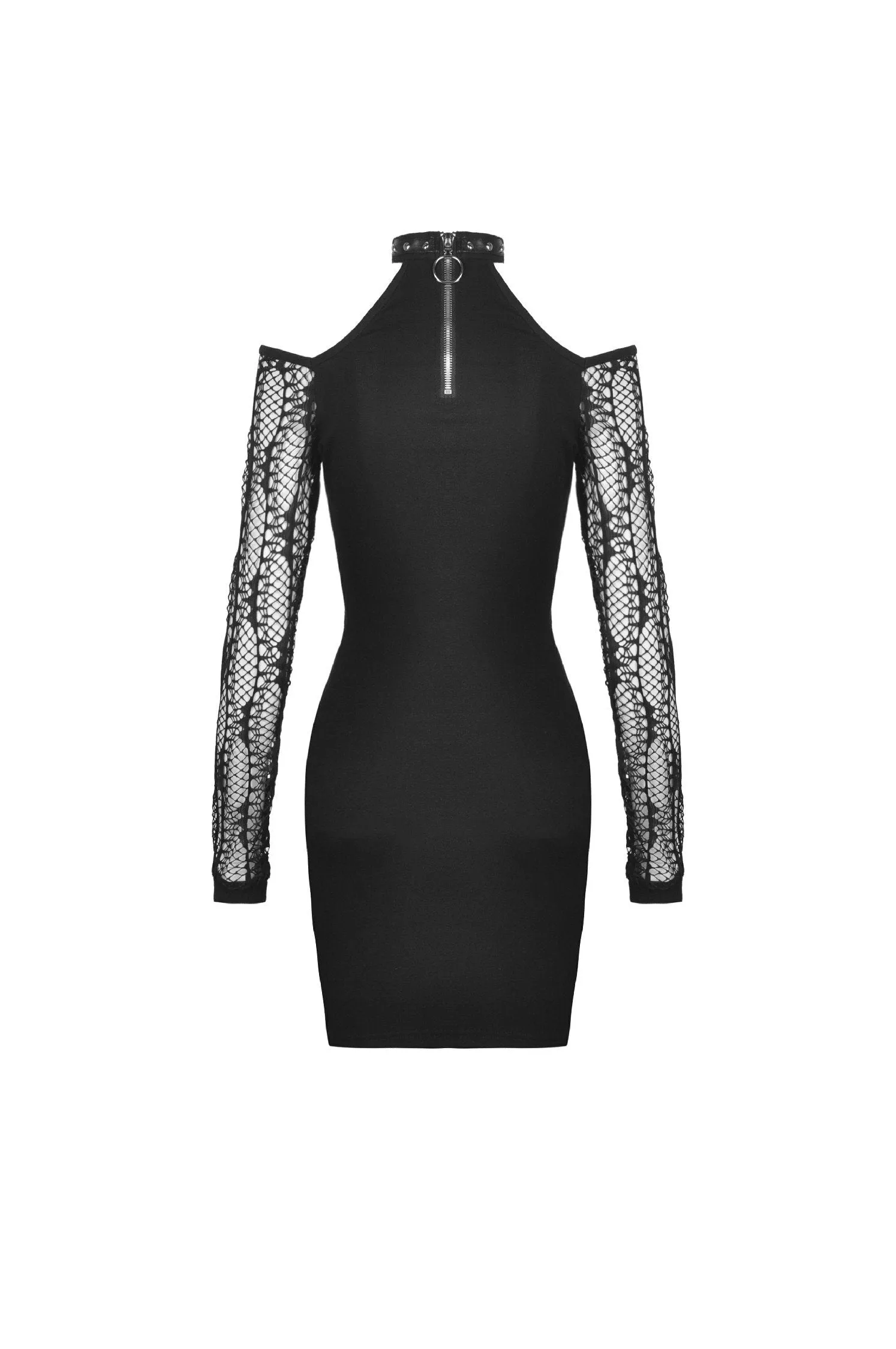 Punk net sleeves halter dress DW427