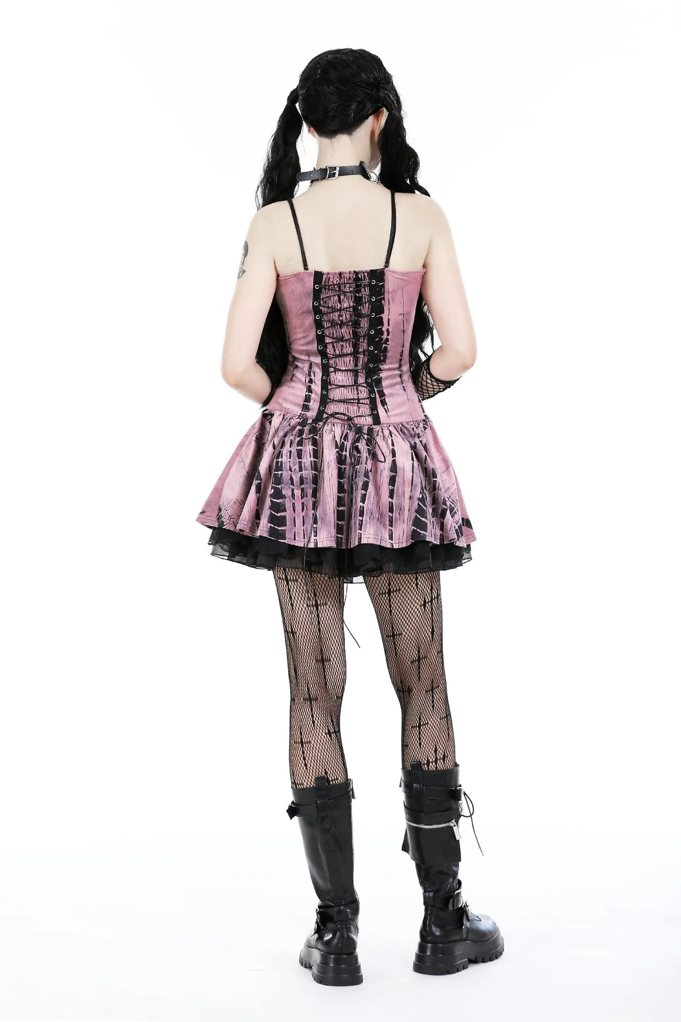 Punk pink dye rebel dress DW914