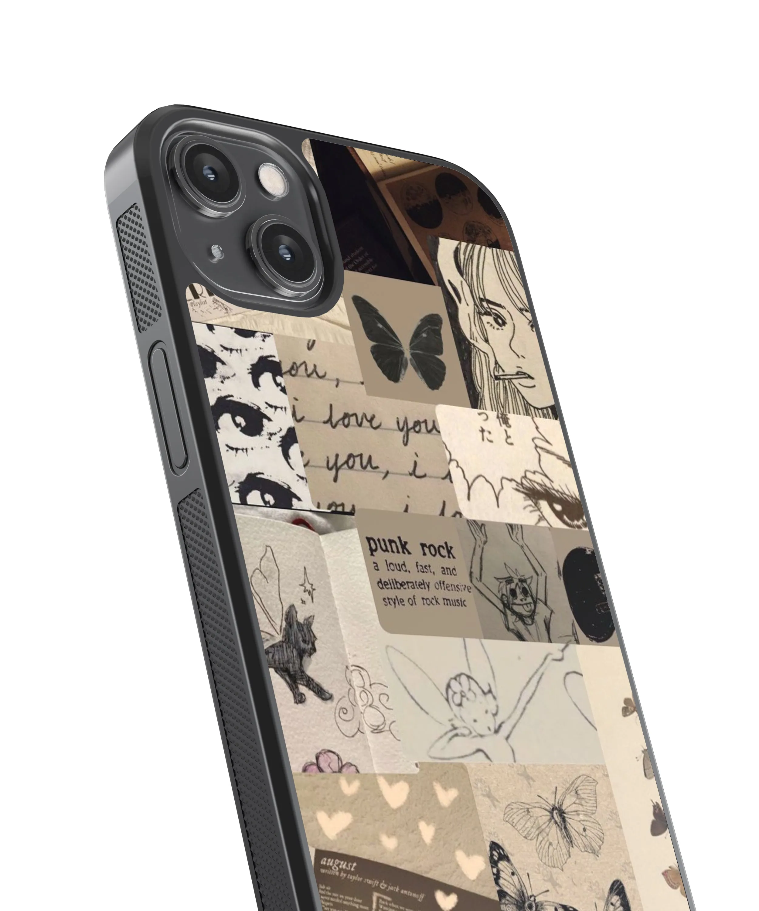Punk Rock Vintage Glass Phone Case Cover
