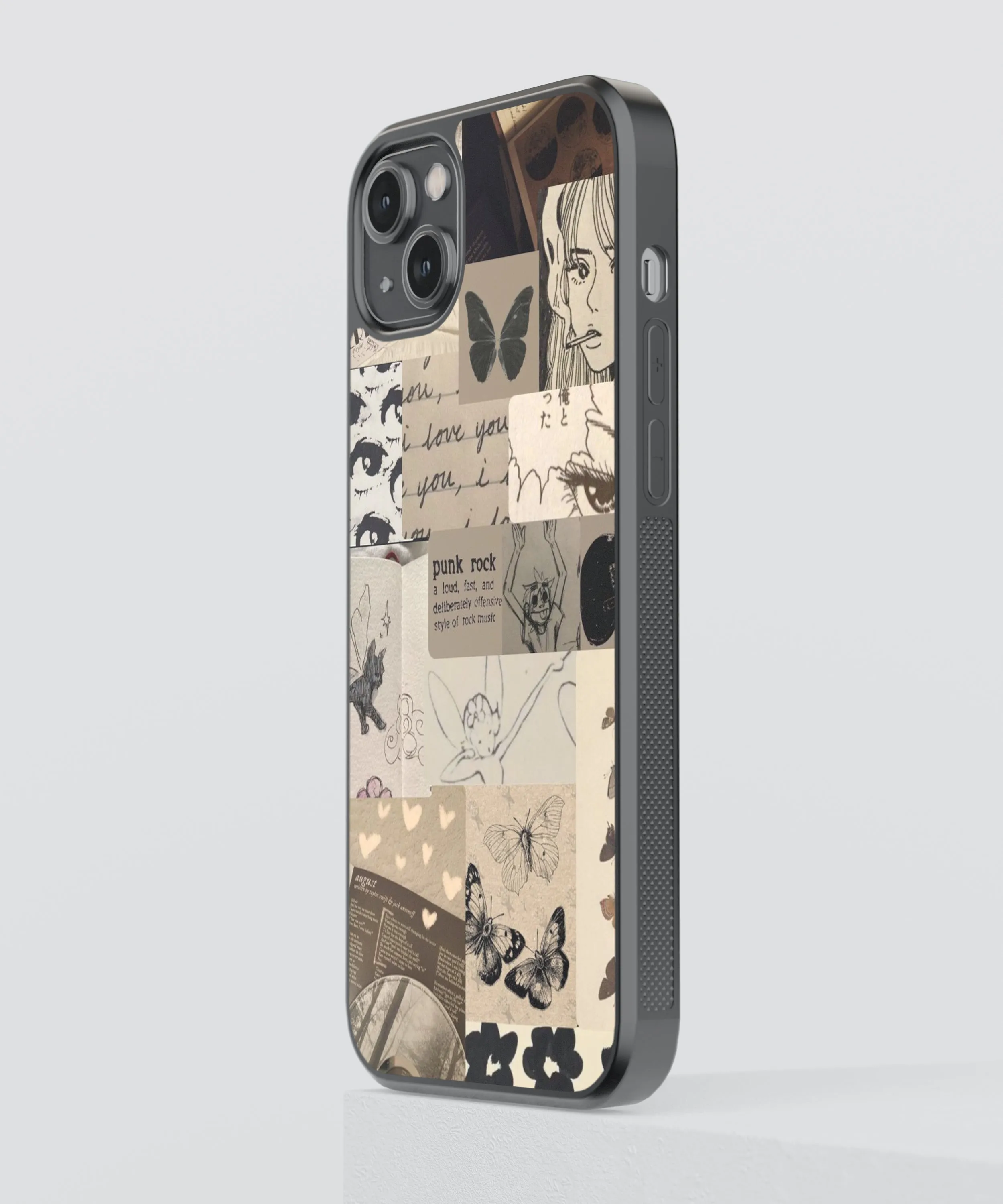 Punk Rock Vintage Glass Phone Case Cover