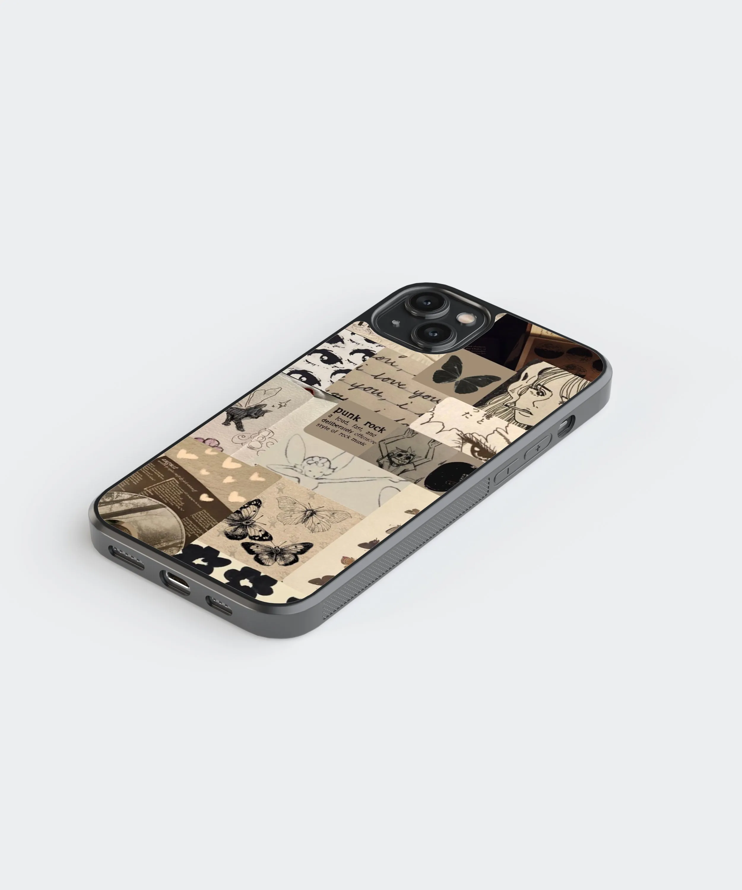 Punk Rock Vintage Glass Phone Case Cover