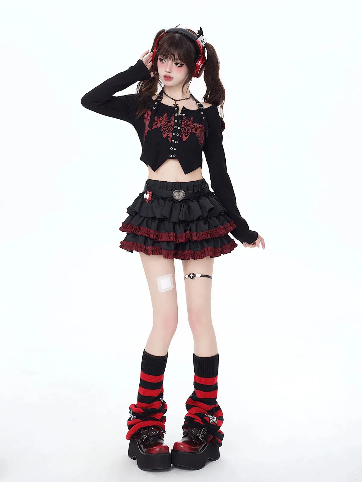 Punk Skirt Abby Ruffle Dark