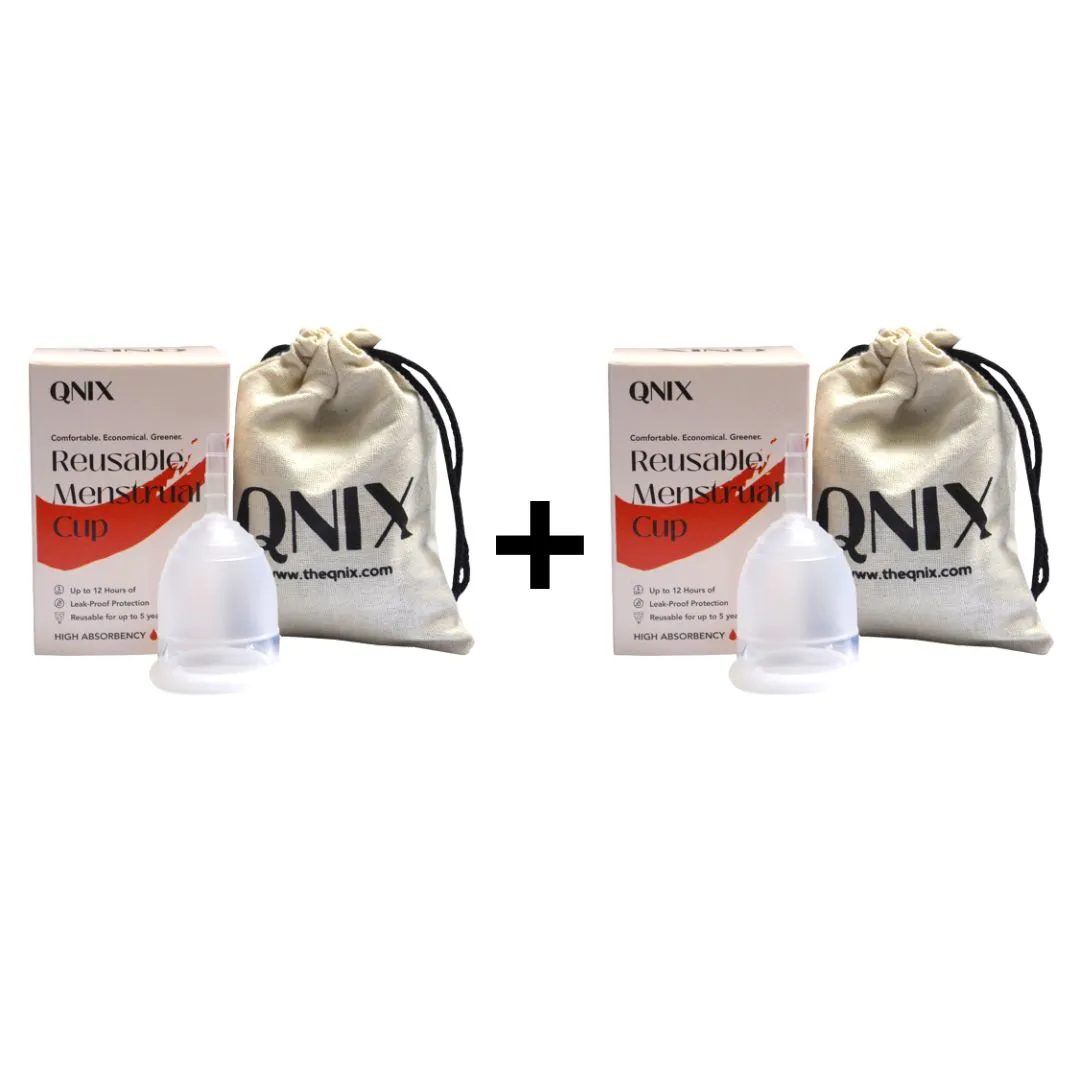 QNIX Reusable Menstrual Cup | Large | Pack of 2