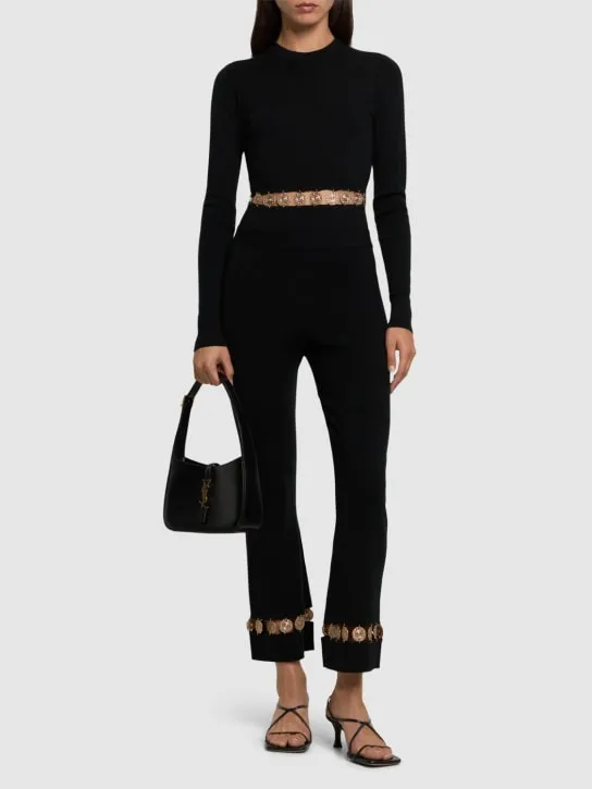 Rabanne   Embellished wool &amp; silk sweater 