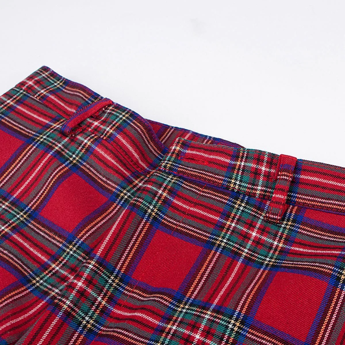 Red Plaid British Punk Aesthetic Pants