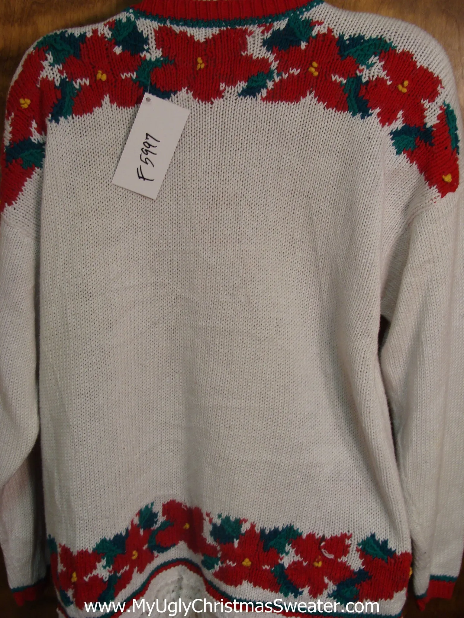 Red Poinsettias Bad Christmas Sweater