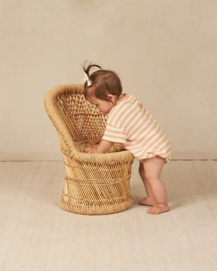 Relaxed Bubble Romper - Apricot Stripe