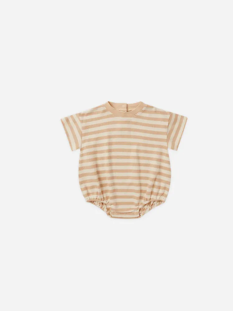 Relaxed Bubble Romper - Apricot Stripe