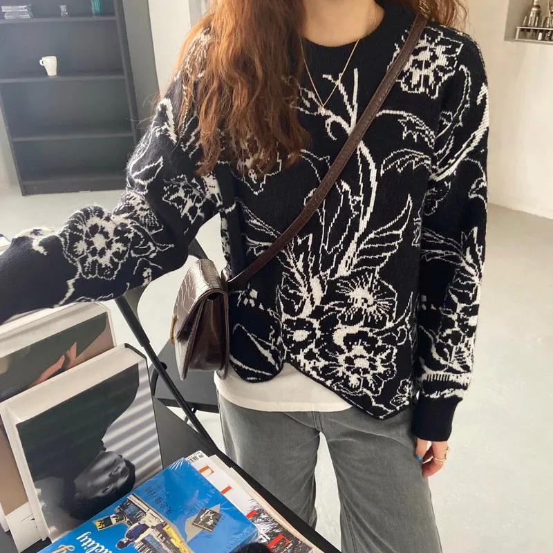 Retro O-Neck Korean Sweater