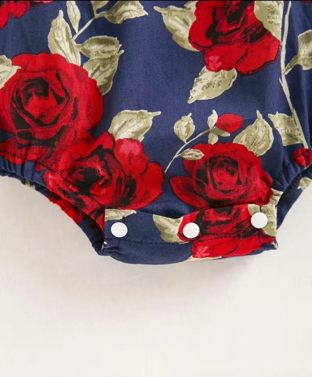 Roses are red Bodice is Blue Girls Bubble Romper and Headband
