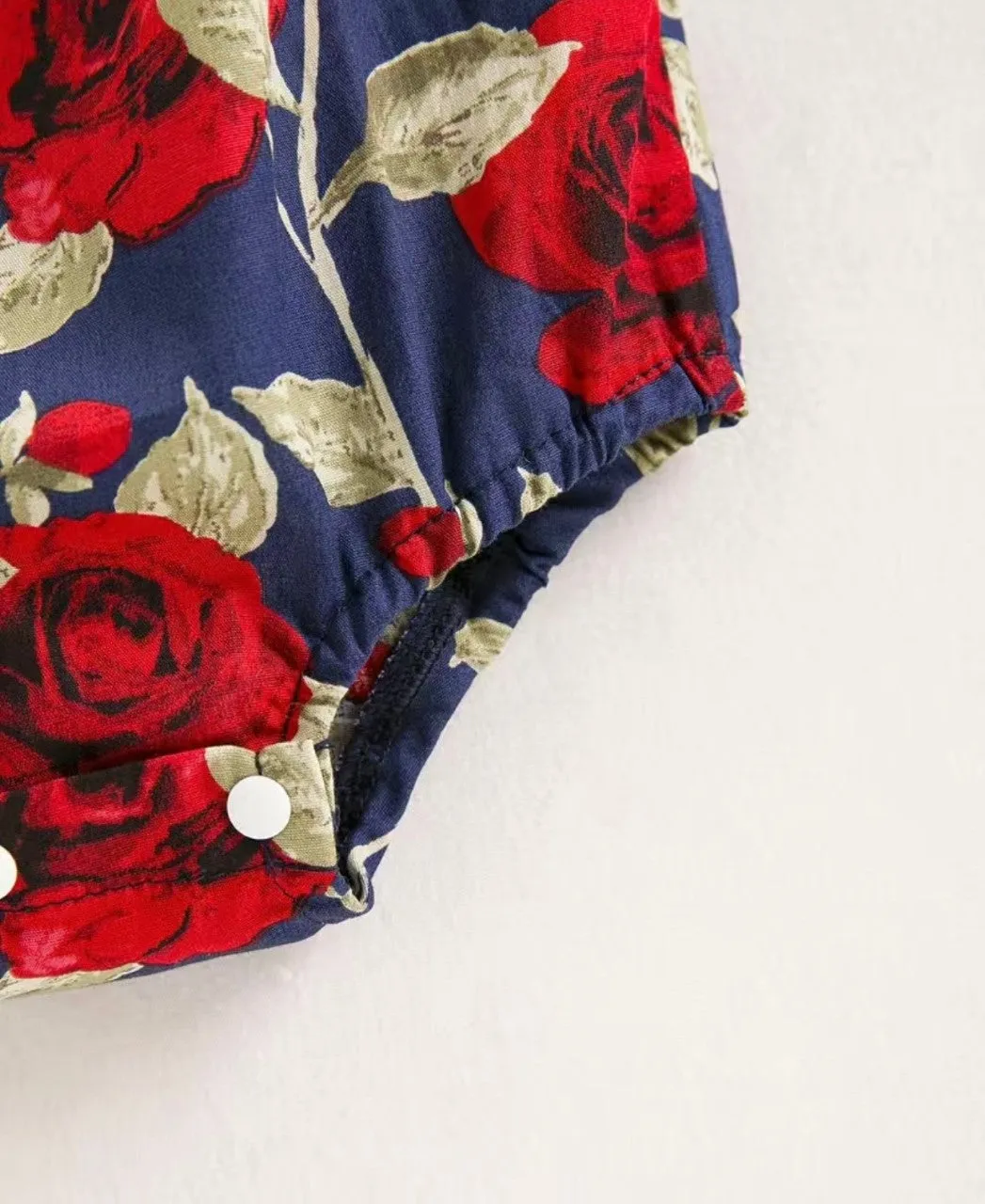 Roses are red Bodice is Blue Girls Bubble Romper and Headband