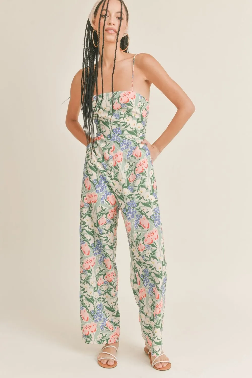 Sage The Label | Women's Floral Jumpsuit | Green Multi
