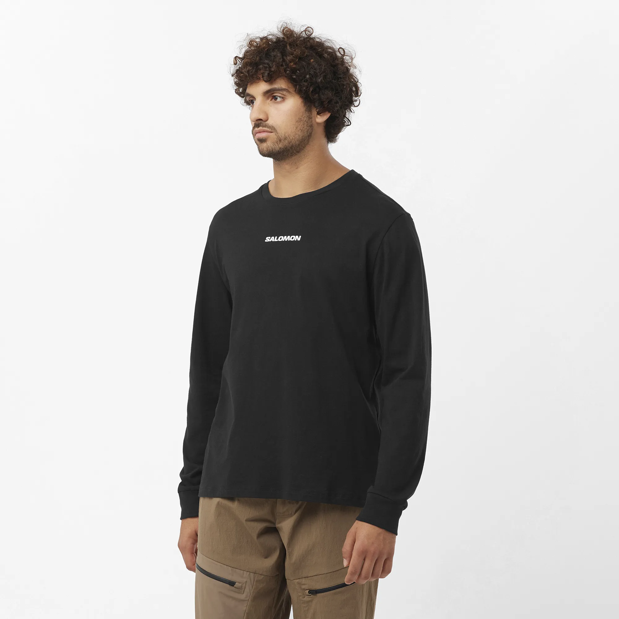 Salomon Men&#x27;s Salomon Logo Performance Sweater Deep Black | Buy Salomon Men&#x27;s Salomon Logo Performance Sweater Deep Black here | Outnorth