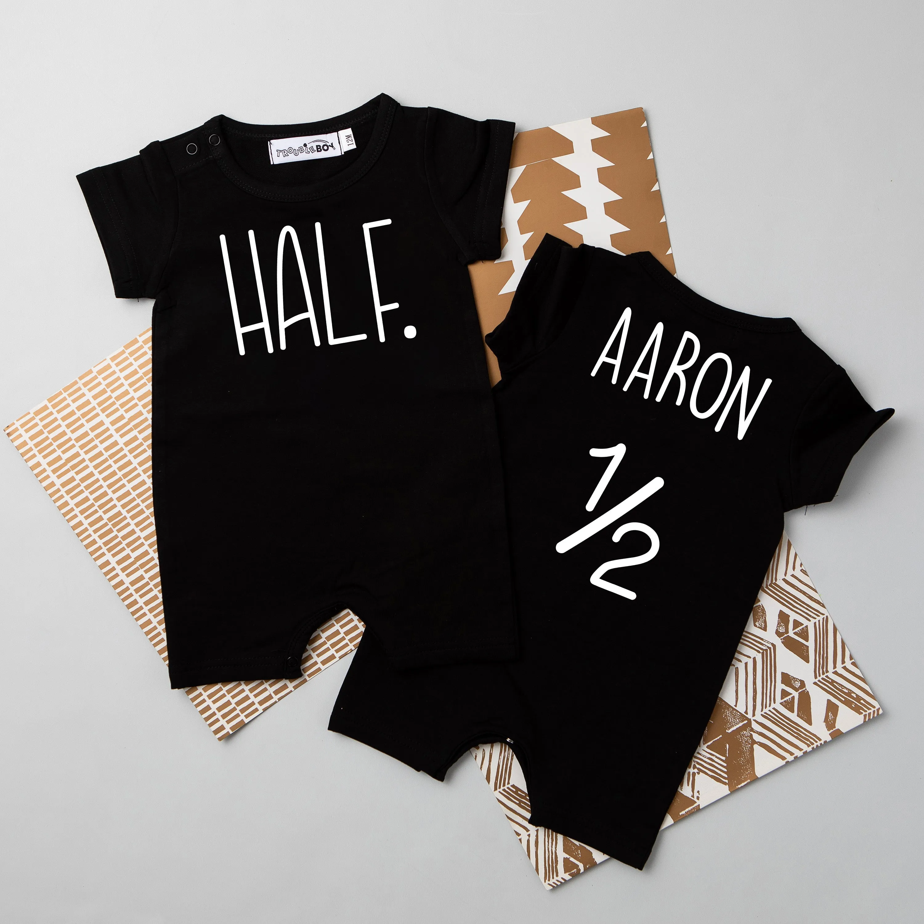 Shorts "Half." Slim Fit 1/2 Birthday Romper