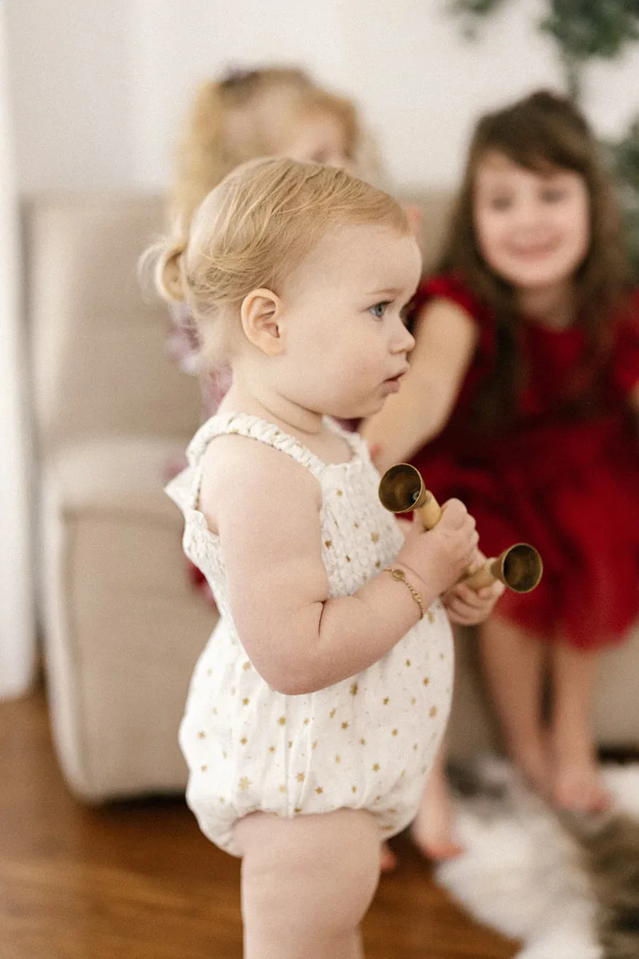 Silent Night Shirred Romper