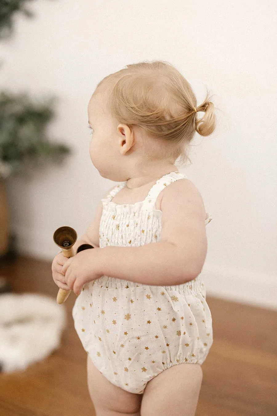 Silent Night Shirred Romper
